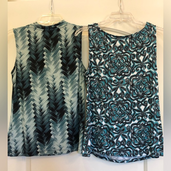 Set Women's Top sleeveless in Blue/green and Black, size S and XS stretch Bundle - Picture 2 of 8